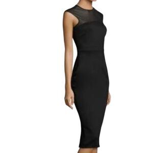 L.K. Bennett SOPHIA ILLUSION SHEATH DRESS IN BLACK 10